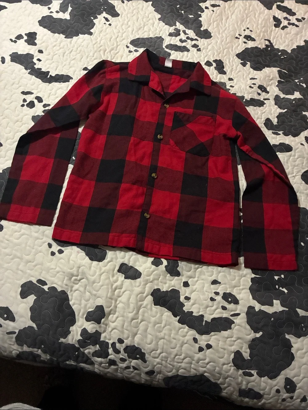 Old Navy Red and Black Buffalo Plaid Button-Down Shirt